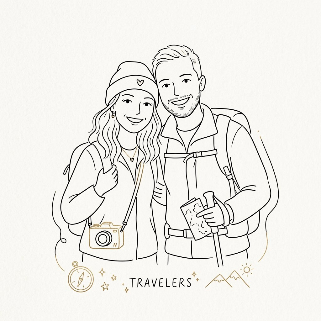 Vikram & Radhika Singhania traveler doodle